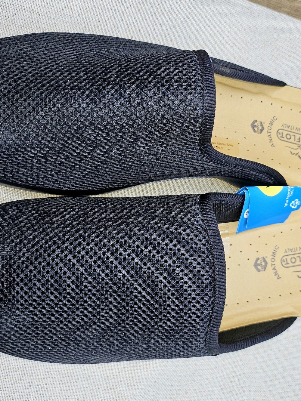 Women's Black Mesh Slip-On Mules